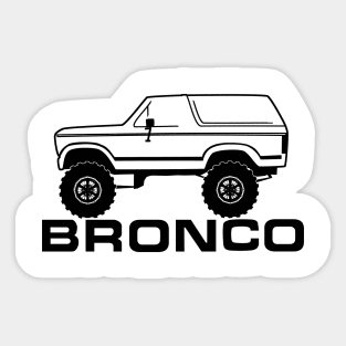 1980-1986 Ford Bronco Side, w/Tires, Black Print Sticker